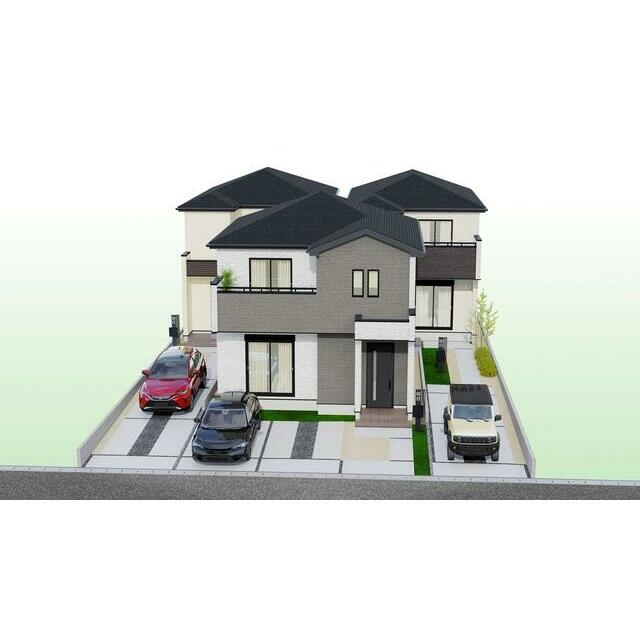 完成イメージ（左奥：1号棟　中央手前：2号棟　右奥：3号棟）