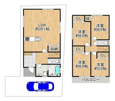 ファミリー世帯でも安心の４ＬＤＫの間取りです♪