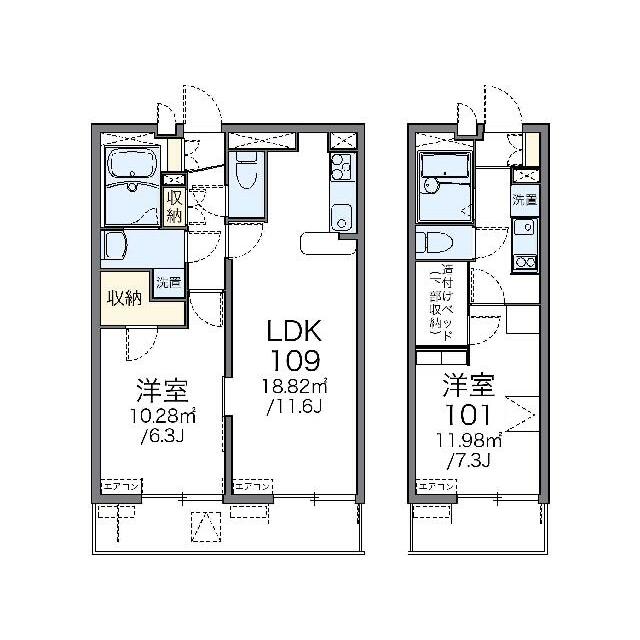 代表的な間取のため実際の間取とは異なる場合があります