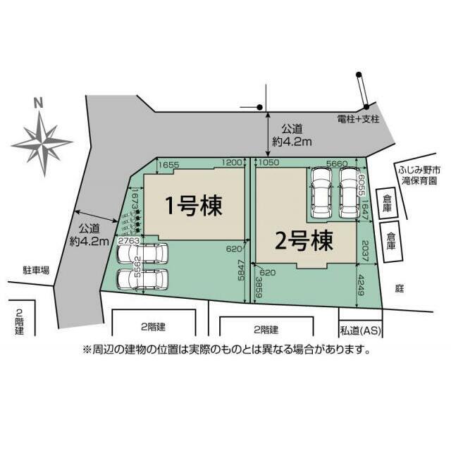 ふじみ野市長宮2丁目2棟 区画図
