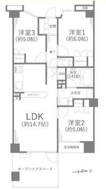 ■３ＬＤＫ・専有面積６６．３８㎡