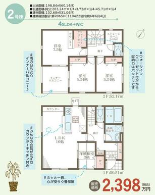 ２号棟間取図：周りを気にせずに過ごせる自分だけの空間を作れるストレージルーム付きのお家です。