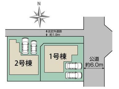 福津市西福間3丁目2棟 区画図