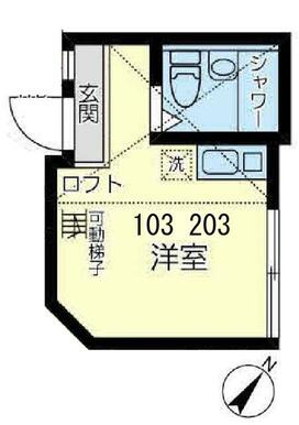 １０３　洋室６．５帖＋ロフト３．８帖