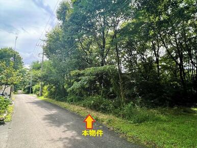 道路の右側の土地です　平坦地