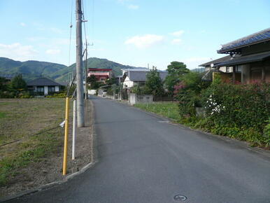 物件の全景です。平坦で陽当りが良いです。長閑で明るい雰囲気です。