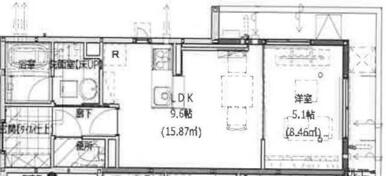 Ｌ字型バルコニーが特徴のお部屋です。