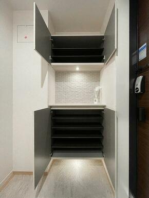 玄関　上下セパレートタイプのシューズボックスを設置