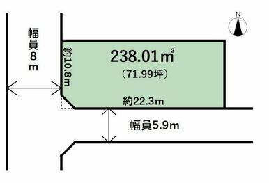 南西の角地約71坪！
