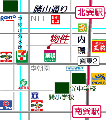 業務スーパーのウラ方面