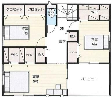 ４ＬＤＫ参考プラン平面間取り図　２階