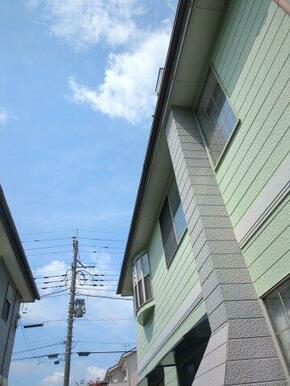 外壁の暖炉煙突部分