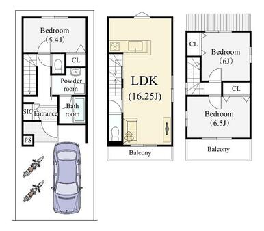 新築参考プランＣ／建物価格１７９９万円／建物面積８６．７８ｍ２