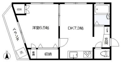 約３３㎡の１ＤＫマンション