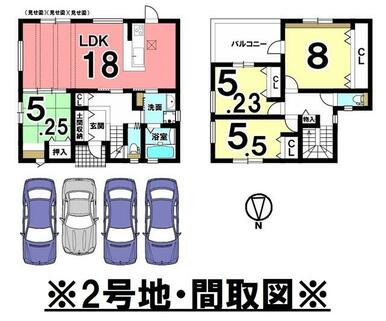 ※２号地・間取図です。◆４１９８万円◆