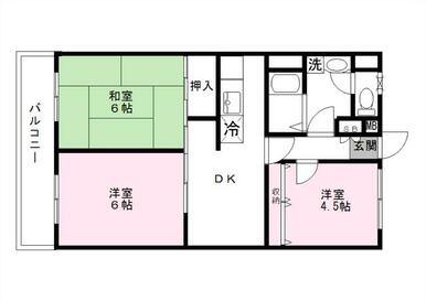 【３ＤＫ】専有面積５４．８３平米・６帖のお部屋が２部屋ございます！　東京電力×公営水道×都市ガス