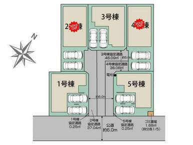 川越市藤原町5棟 区画図