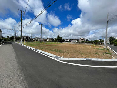 接道道路からの宅地全景