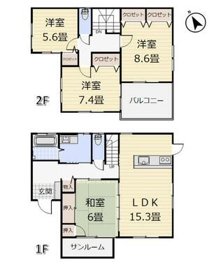 土地１１７．３６坪、建物３４．１８坪　お気軽にスタッフまでお問合せください