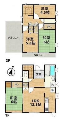 広ーいバルコニーのある４ＬＤＫ♪現在リフォーム中です。