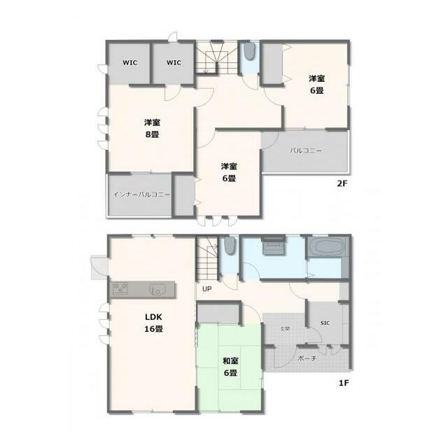 1号棟・4LDK+WIC2か所+SIC