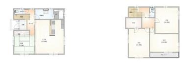 １Ｆ／２Ｆの間取り図