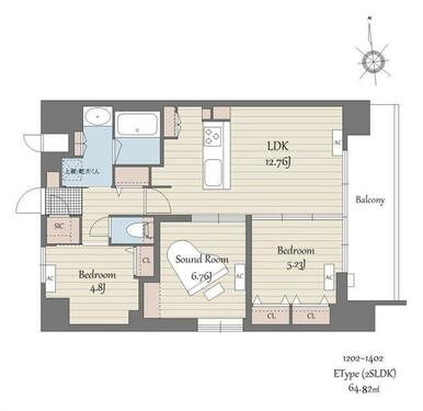 １２０２～１４０２号室（Ｅ）