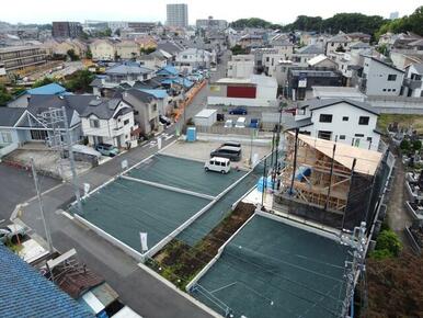 分譲地全体を東側より空撮です