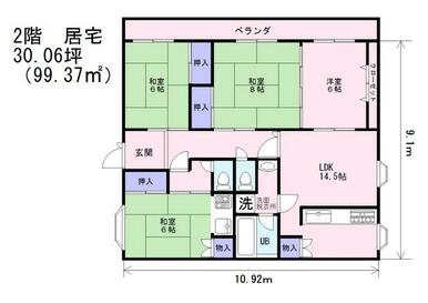 ２階は住居になっています。事務所としての利用も可能です