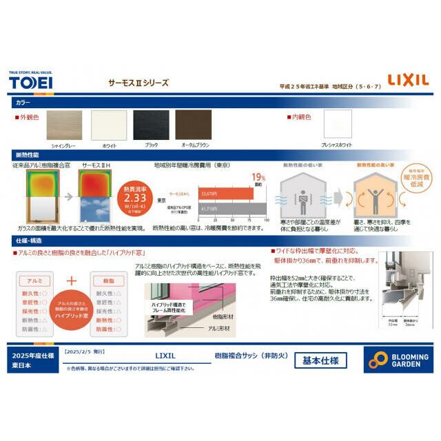 【樹脂複合サッシ/LIXIL サーモスⅡシリーズ】