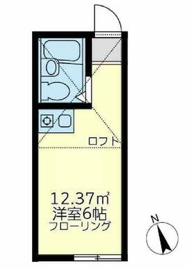 ２０２　洋室約６帖＋ロフト約３．７帖・ロフト高１．４ｍ