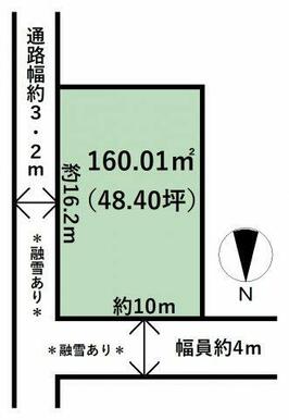 前面道路は融雪あり