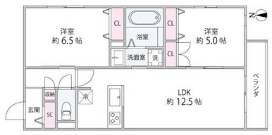 ６６．０８㎡の広々２ＬＤＫ