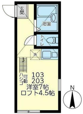 ２０３　洋室７帖＋ロフト４．５帖