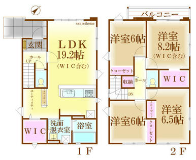 【４ＬＤＫ＋２ＷＩＣ】　明るく風通しの良い全居室２面採光♪