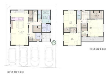 Ｄ区画　建築プラン例です。間取りは自由設計です。