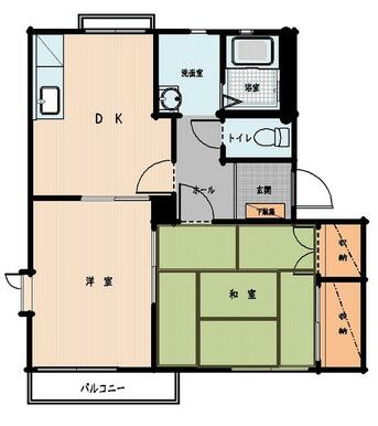 ２階角部屋２ＤＫ物件