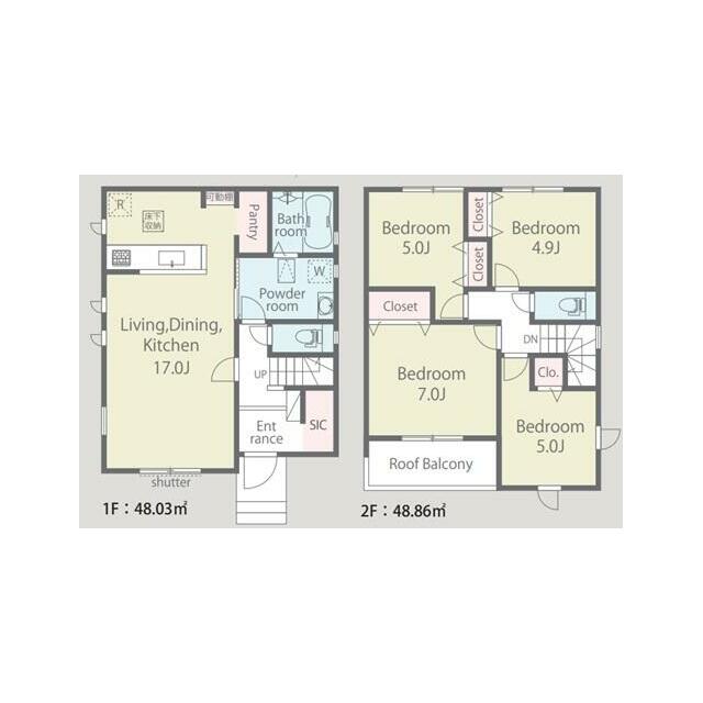 1号棟　間取り図面 ２階４LDK
