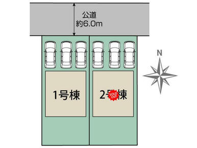 袋井市下山梨1丁目2棟 区画図