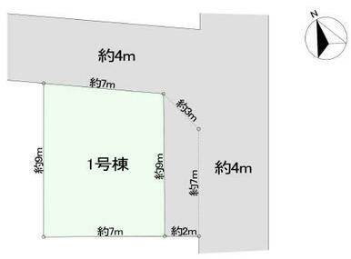 全1区画、道路沿いに位置しています