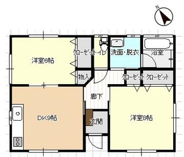 ２ＤＫのコンパクトな平屋住宅です。