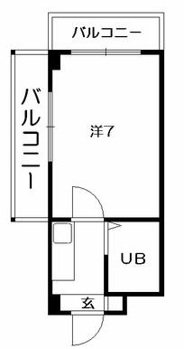 間取図です、２面バルコニーです