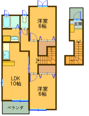 ２階のお部屋です♪専用階段有り♪