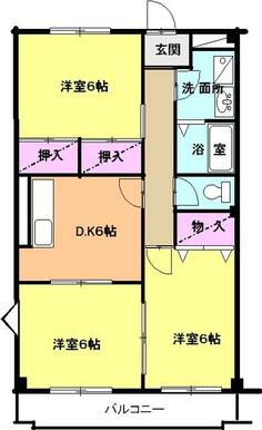 廊下のある定番の使いやすい間取りです