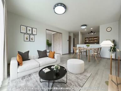 開放感のあるゆとりあるリビング。採光にもこだわった居心地の良い空間です♪