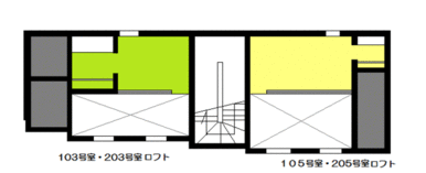 ロフト部分にはクローゼットがついて寝室として使えます　５．６帖あります