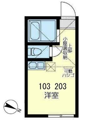 ２０３　洋室６．１帖＋ロフト４帖・ロフト高１．４ｍ