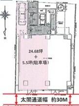 物件を分割した場合の東側です。現在、室内は壁などで区切られていない状態です。