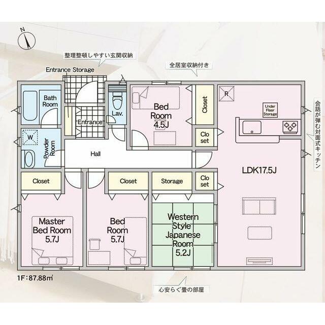 全居室収納付きの４ＬＤＫ平屋です！