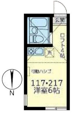 ２１７　洋室６帖＋ロフト４帖